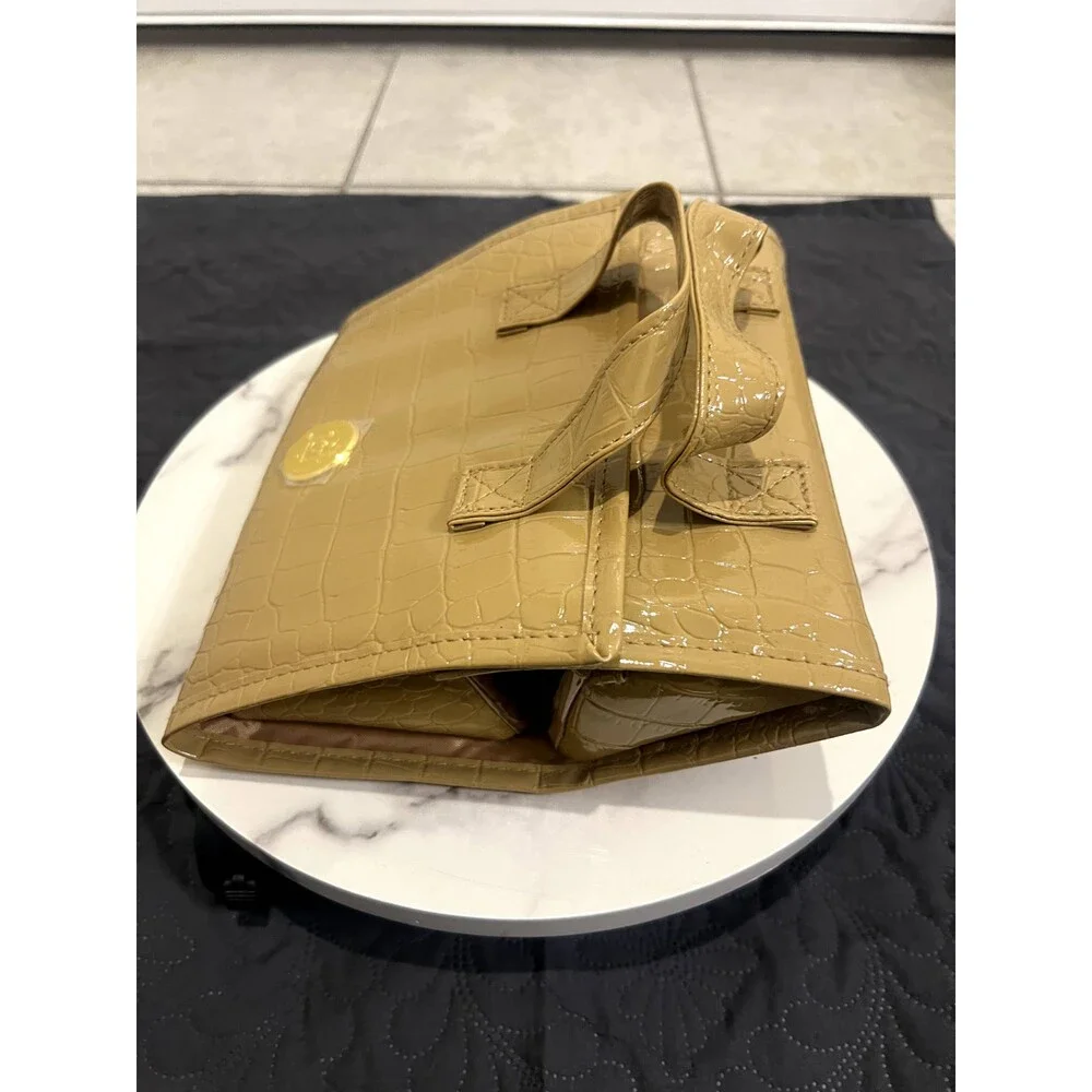 Joy Mangano Medium Better Beauty Case Roll-up Organizer Light Brown:NWOT
